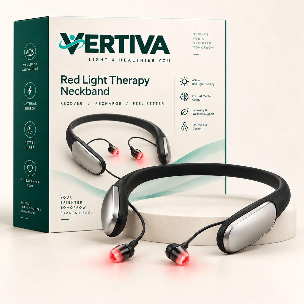 Vertiva Balance™ — Fones de Terapia com Luz Vermelha