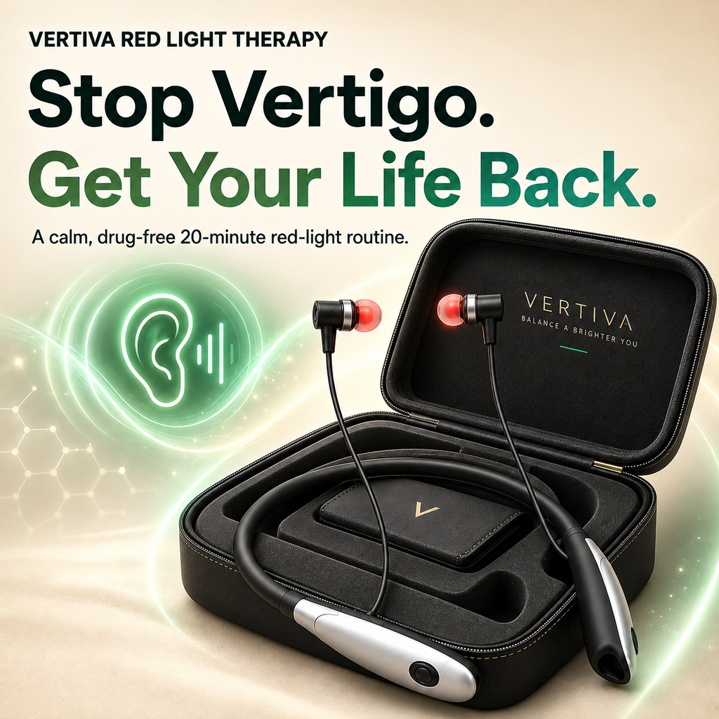Vertiva Balance™ — Fones de Terapia com Luz Vermelha